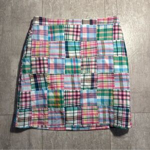 Talbots Colorful Patchwork plaid A line Skirt Womens size 10 preppy